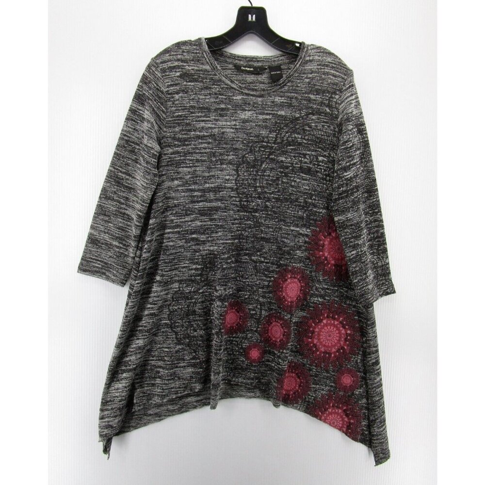 Desigual Sweater Large Tunic Pullover Embroidered… - image 1